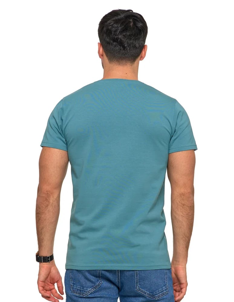 Koszulki i Tank Topy - Koszulka męska bawełna Premium T-shirt dekolt w serek MIĘTA - produkt moraj.pl 2