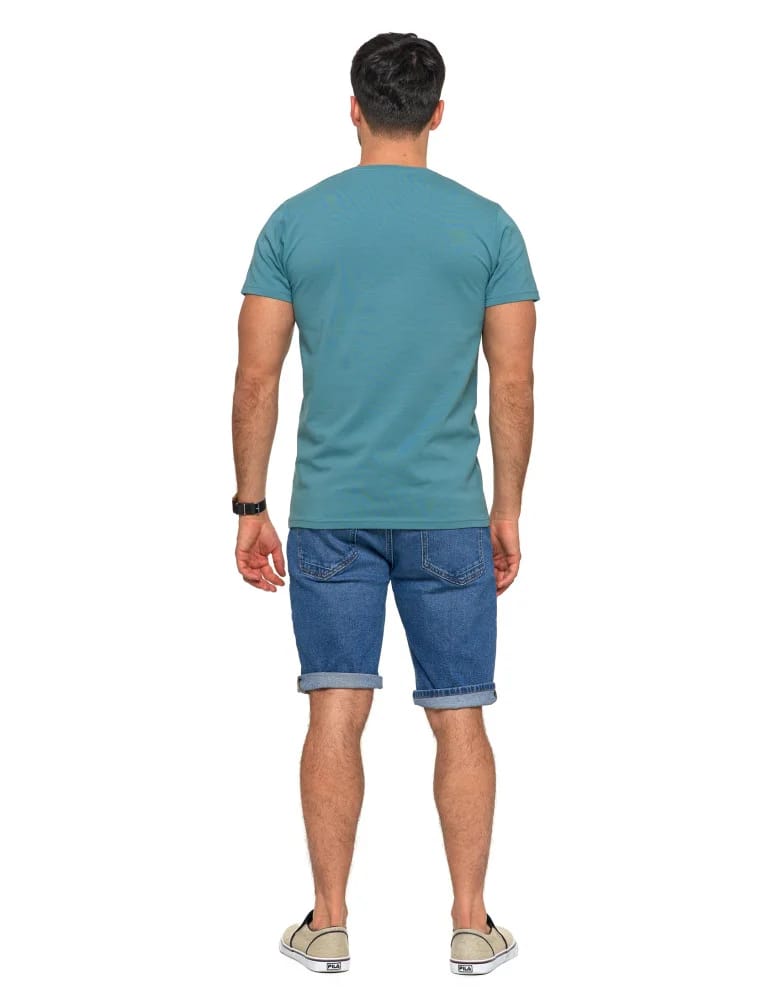 Koszulki i Tank Topy - Koszulka męska bawełna Premium T-shirt dekolt w serek MIĘTA - produkt moraj.pl 6