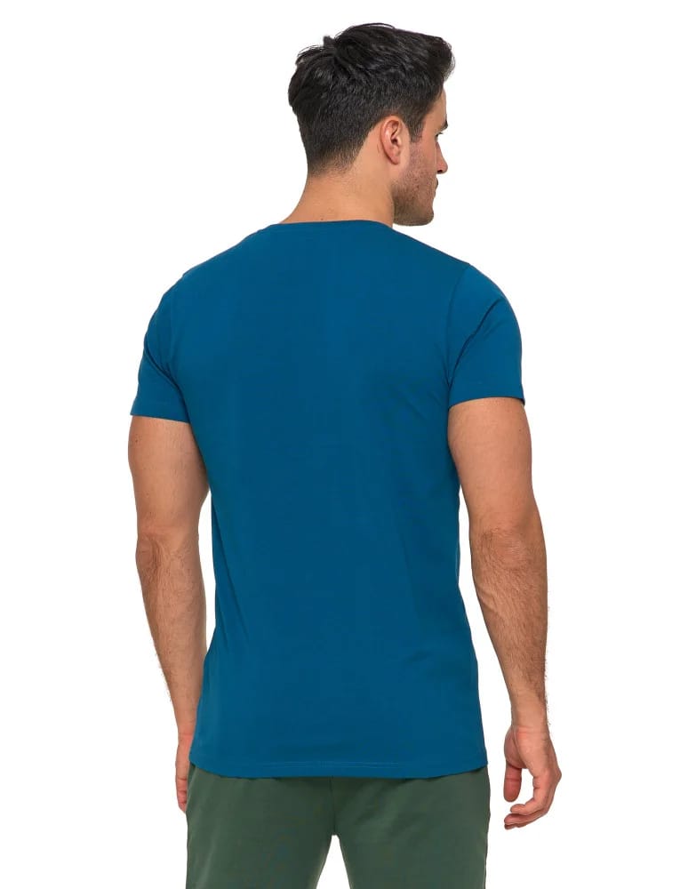 Koszulki i Tank Topy - Koszulka męska bawełna Premium T-shirt dekolt w serek CIEMNY NIEBIESKI - produkt moraj.pl 2