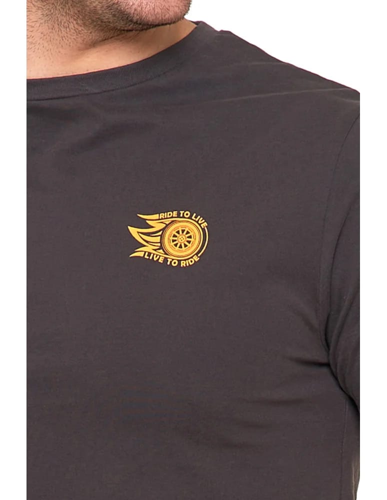 Koszulki i Tank Topy - T-shirt męski koszulka bawełniana z okrągłym dekoltem GRAFIT - produkt moraj.pl 3