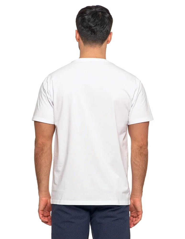 Koszulki i Tank Topy - Koszulka męska bawełniana T-shirt subtelny nadruk BIAŁY  - produkt moraj.pl 2