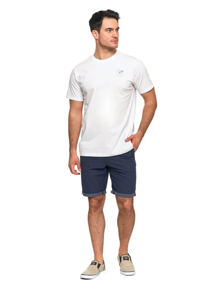 Koszulki i Tank Topy - Koszulka męska bawełniana T-shirt subtelny nadruk BIAŁY  - produkt moraj.pl 4