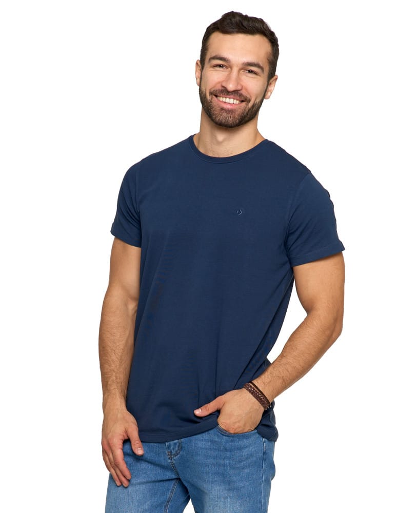 Koszulki i Tank Topy - Koszulka męska t-shirt z bawełny czesanej PREMIUM LINE GRANATOWY - produkt moraj.pl 1
