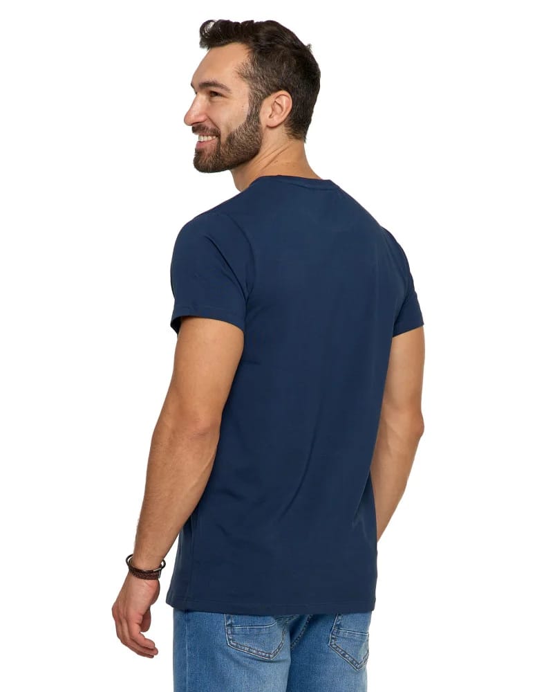 Koszulki i Tank Topy - Koszulka męska t-shirt z bawełny czesanej PREMIUM LINE GRANATOWY  - produkt moraj.pl 2