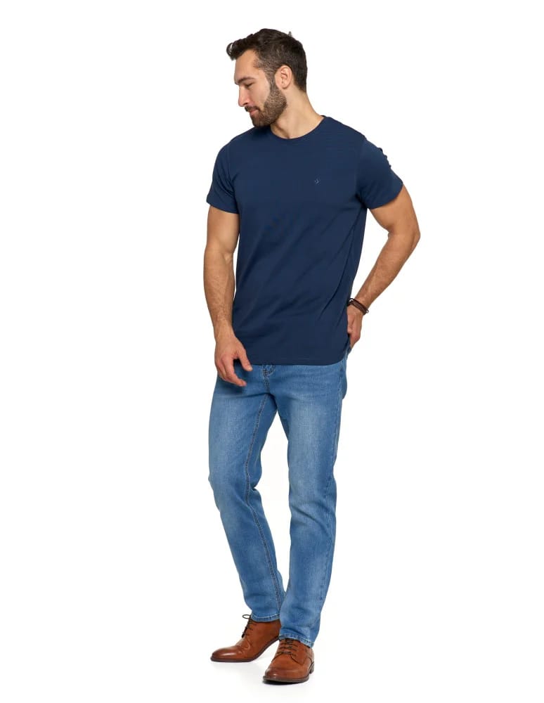 Koszulki i Tank Topy - Koszulka męska t-shirt z bawełny czesanej PREMIUM LINE GRANATOWY  - produkt moraj.pl 7