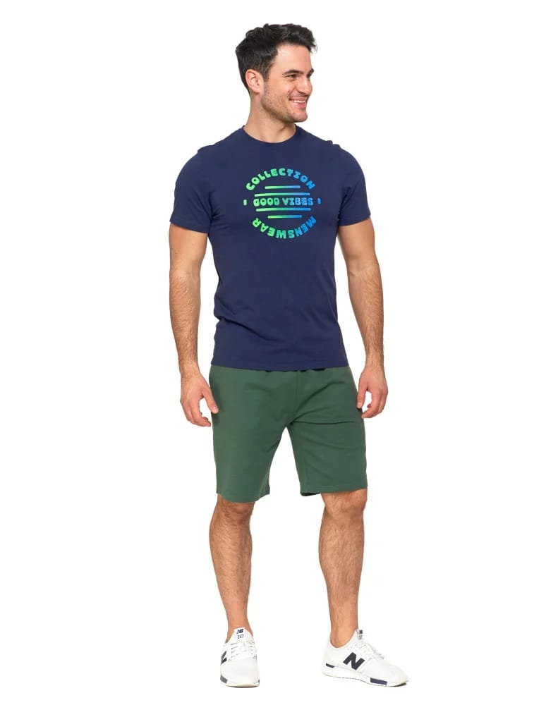 Koszulki i Tank Topy - T-shirt męski koszulka 100% bawełniana Good Vibes GRANATOWY - produkt moraj.pl 6