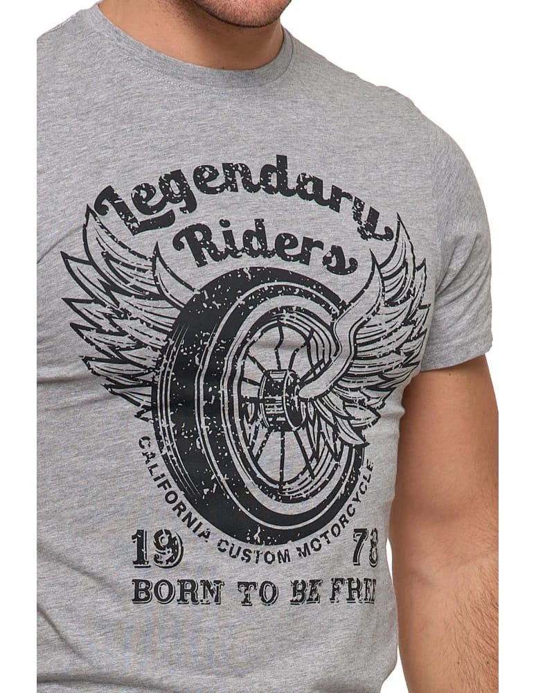Koszulki i Tank Topy - Koszulka męska t-shirt Legendary Riders SZARY  - produkt moraj.pl 3