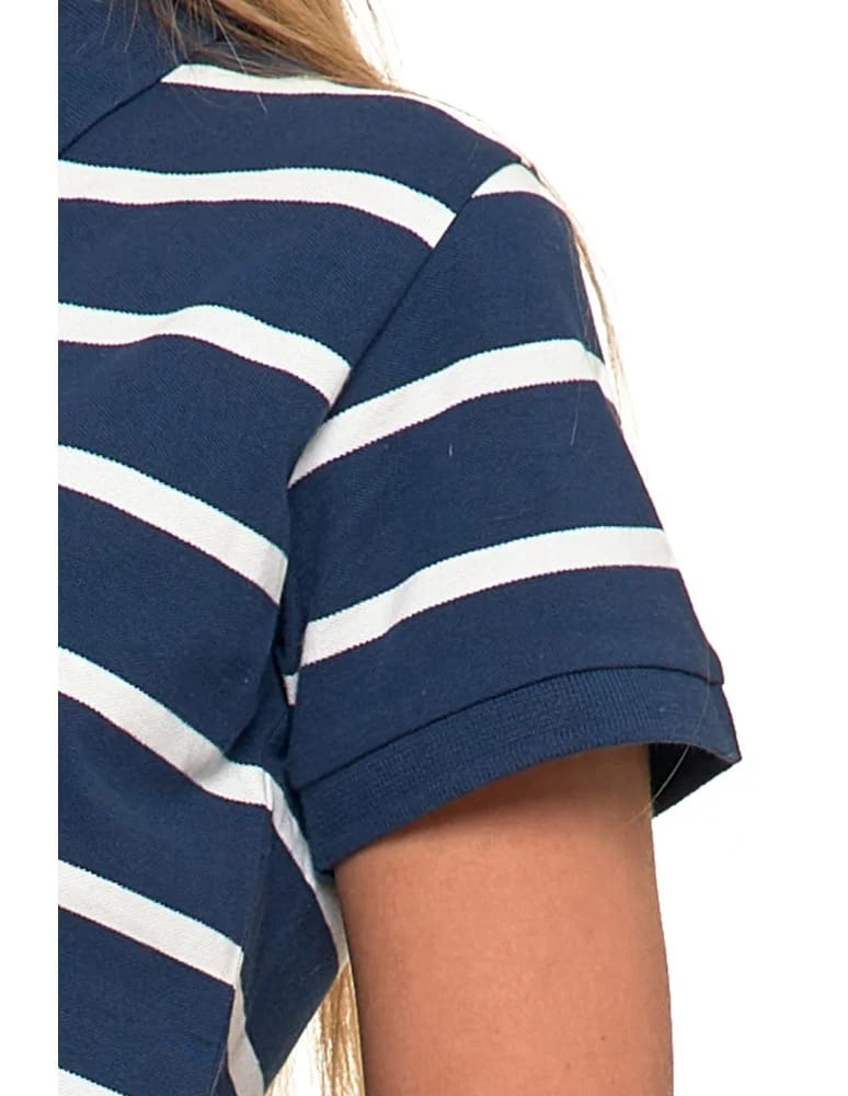 Polo - Koszulka polo damska bawełniana w paski GRANATOWY - produkt moraj.pl 4