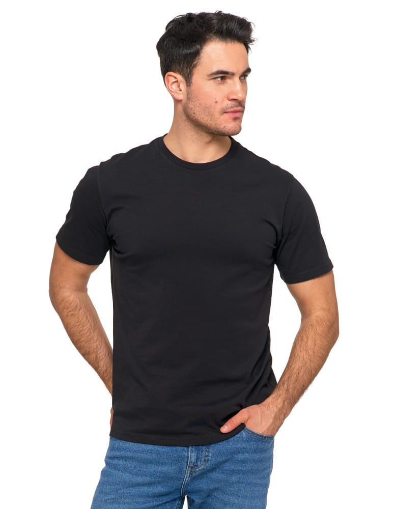 Koszulka męska bawełniana krótki rękaw T-shirt Plus Size CZARNY