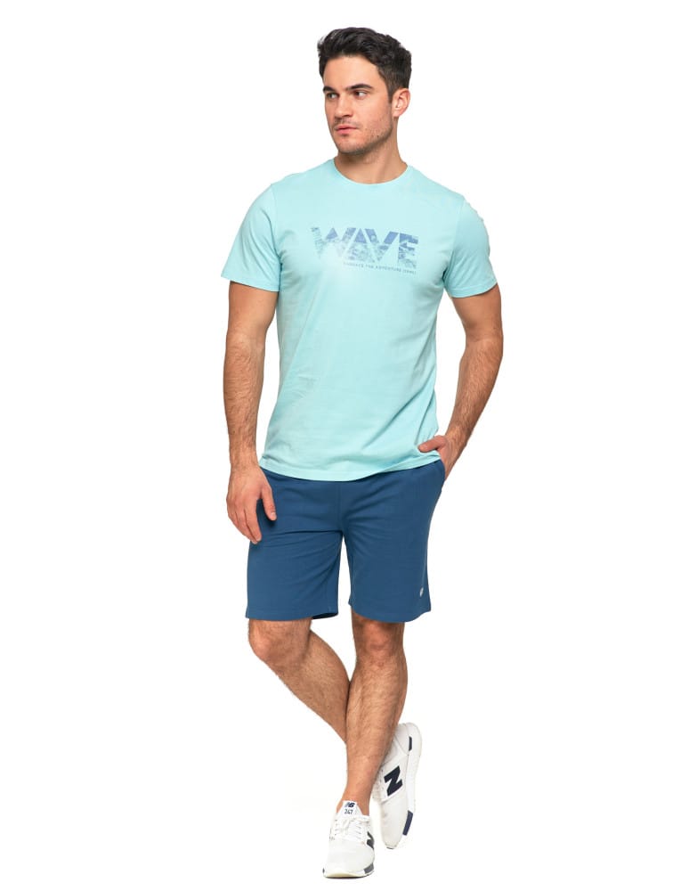 Koszulki i Tank Topy - T-shirt koszulka męska 100% bawełna Wave NIEBIESKI - produkt moraj.pl 5