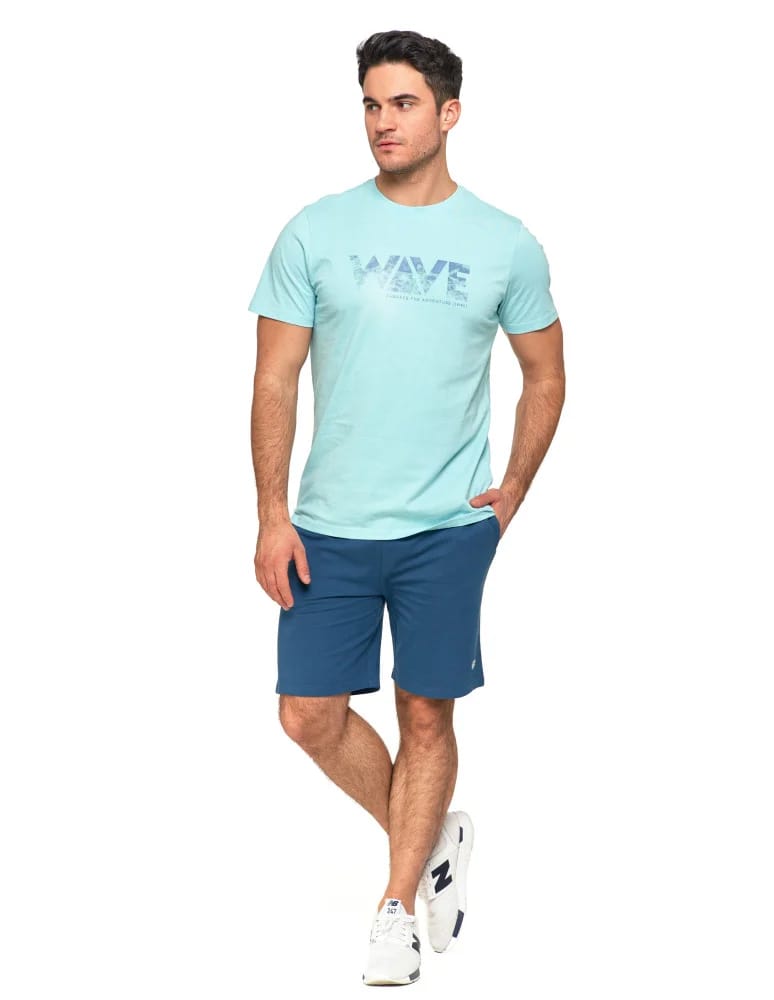Koszulki i Tank Topy - T-shirt koszulka męska 100% bawełna Wave NIEBIESKI  - produkt moraj.pl 5