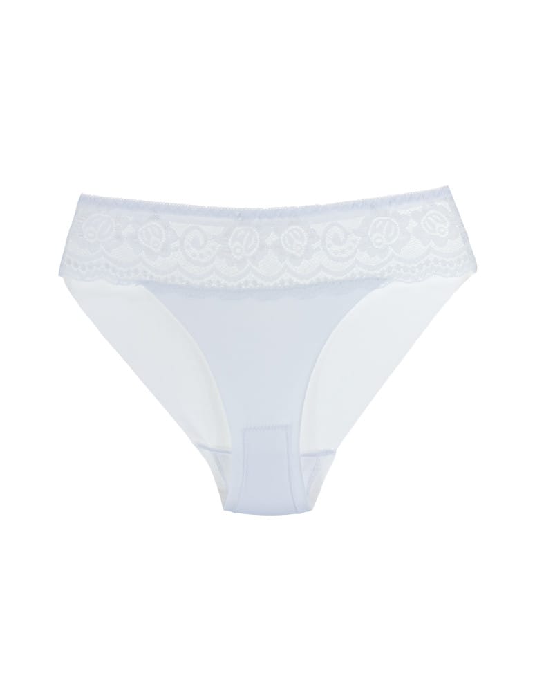 Majtki figi - Damskie figi bikini laserowo cięte z koronką BIAŁY - produkt moraj.pl 1