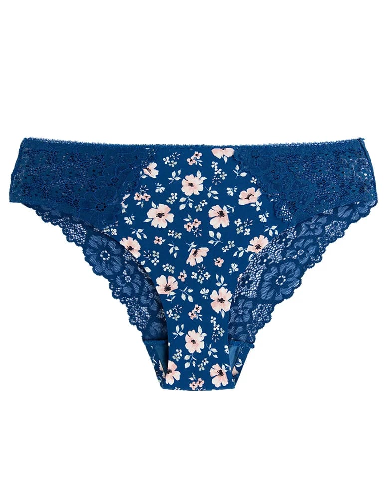 Majtki stringi - Majtki damskie figi bikini koronkowy tył elastyczne WIELOKOLOROWY  - produkt moraj.pl 3