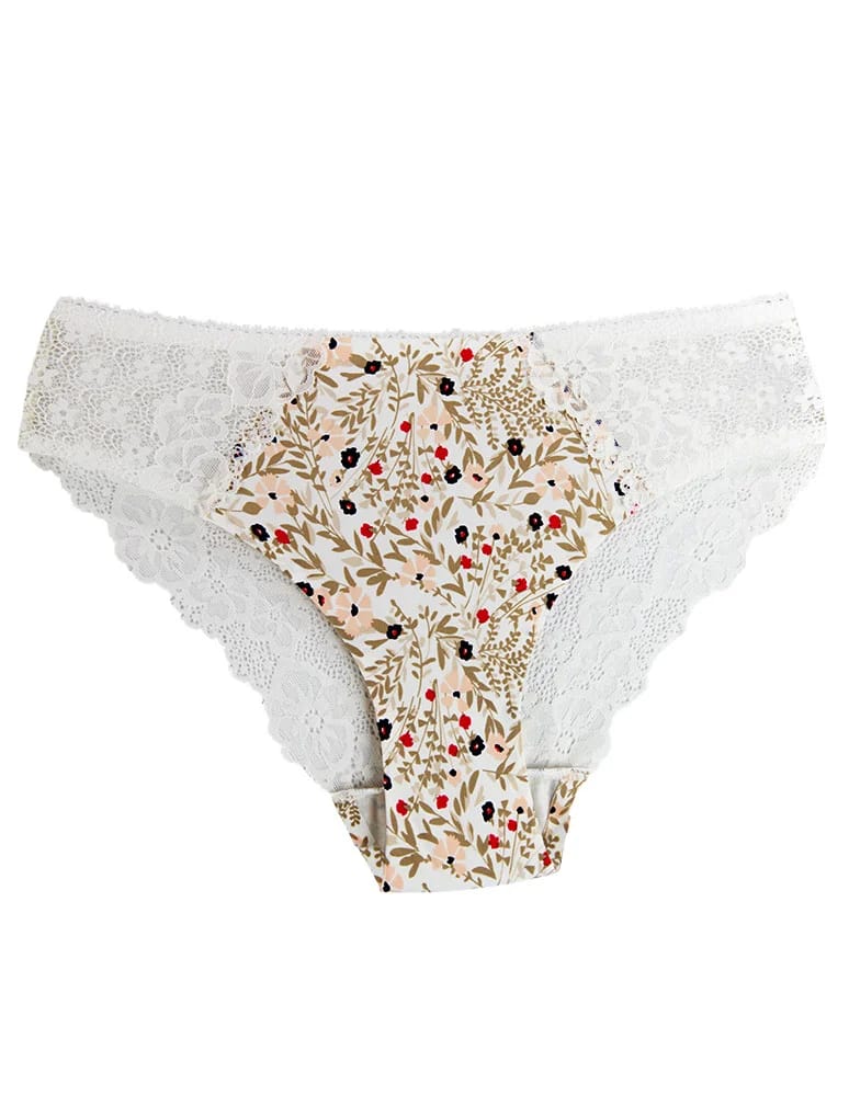 Majtki stringi - Majtki damskie figi bikini koronkowy tył elastyczne WIELOKOLOROWY  - produkt moraj.pl 4