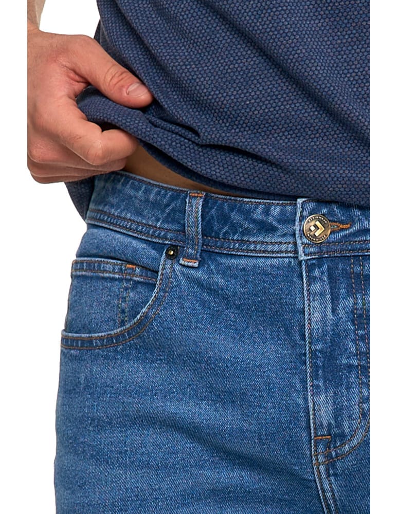 Szorty męskie - Krótkie spodenki męskie jeansowe granatowe JEANS  - produkt moraj.pl 5