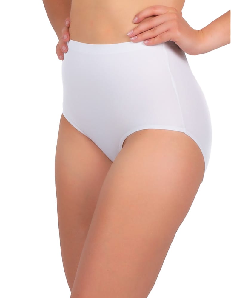 Majtki figi - Majtki bezszwowe z wysokim stanem laserowo cięte plus size BIAŁY - produkt moraj.pl 1