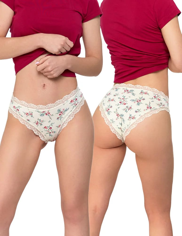 Majtki figi - Majtki damskie figi eleganckie wykończenie koronkowe 2-pak WIELOKOLOROWY  - produkt moraj.pl 15