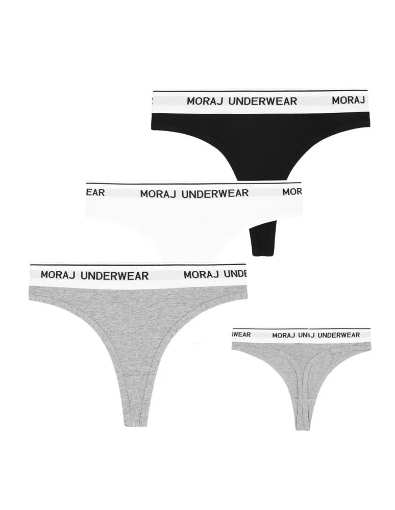 Majtki stringi - Majtki stringi damskie bawełniane z szeroką gumką 6-pak WIELOKOLOROWY - produkt moraj.pl 6