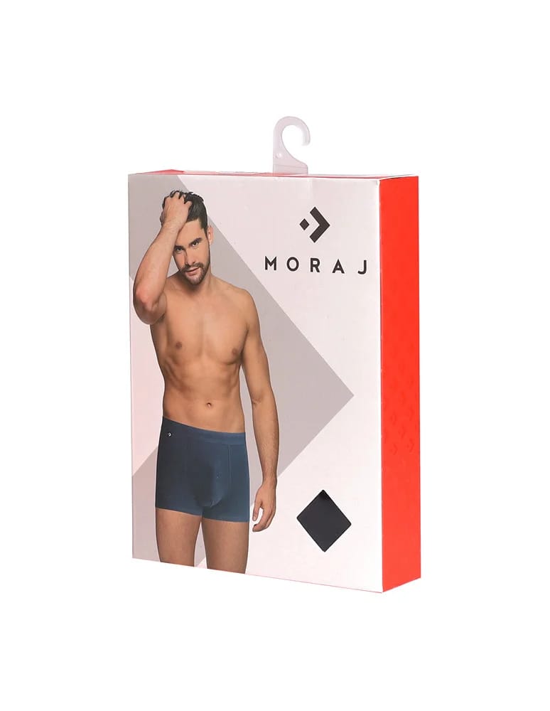 Bokserki dopasowane - Majtki bokserki męskie bawełniane gładkie klasyczne CZARNY - produkt moraj.pl 3