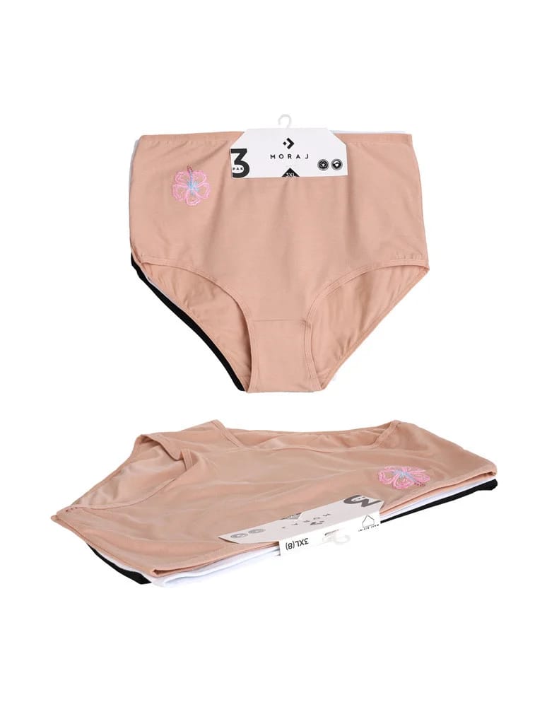 Majtki figi - Majtki figi damskie z wysokim stanem Plus Size 3-pak WIELOKOLOROWY - produkt moraj.pl 2