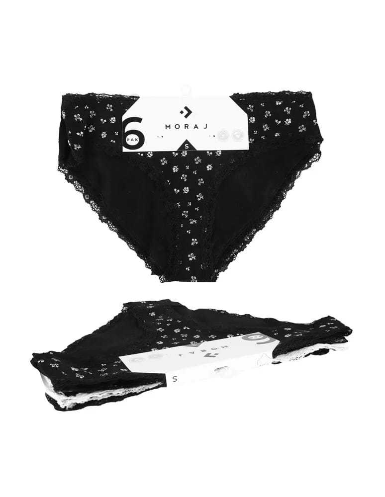 Majtki figi - Majtki damskie figi bikini z wzorem wykończone koronką 6-pak WIELOKOLOROWY  - produkt moraj.pl 9
