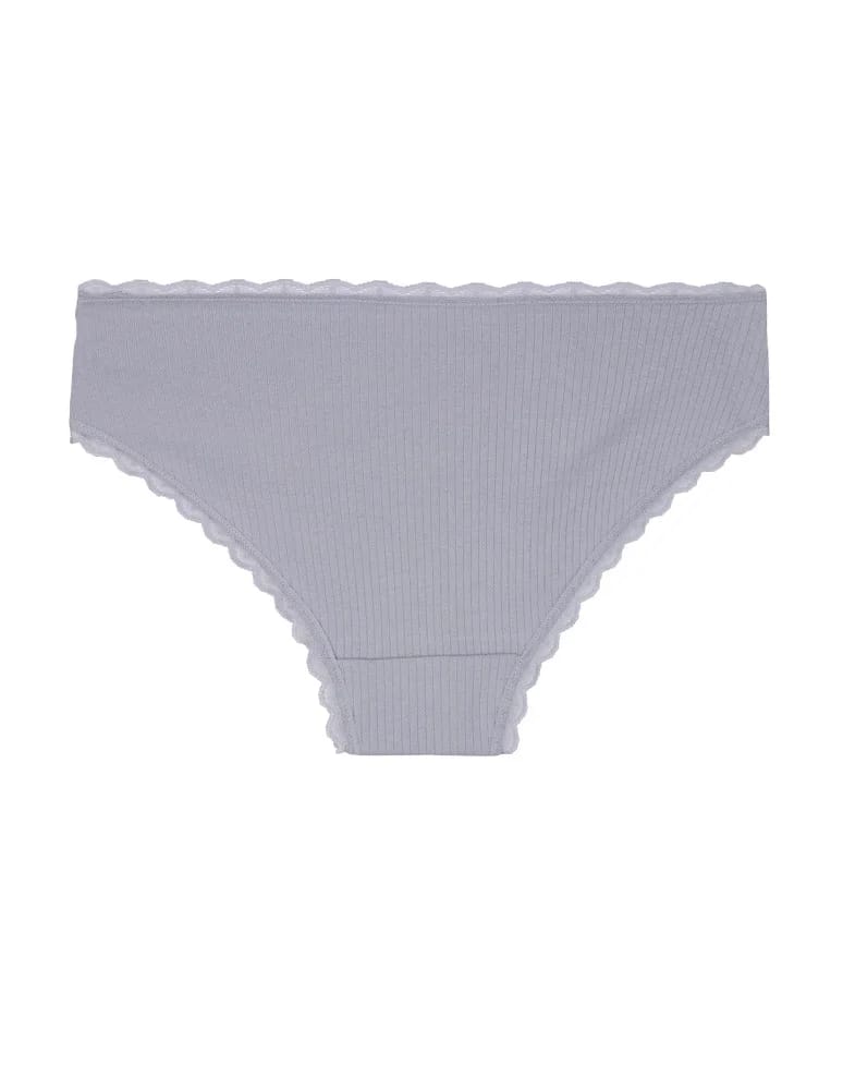 Majtki figi - Majtki damskie figi bikini prążkowane z koronką 6-pak WIELOKOLOROWY  - produkt moraj.pl 2