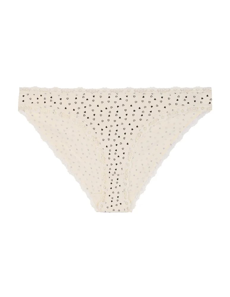 Majtki figi - Majtki damskie figi mini bikini w serduszka z koronką 3-pak WIELOKOLOROWY - produkt moraj.pl 3