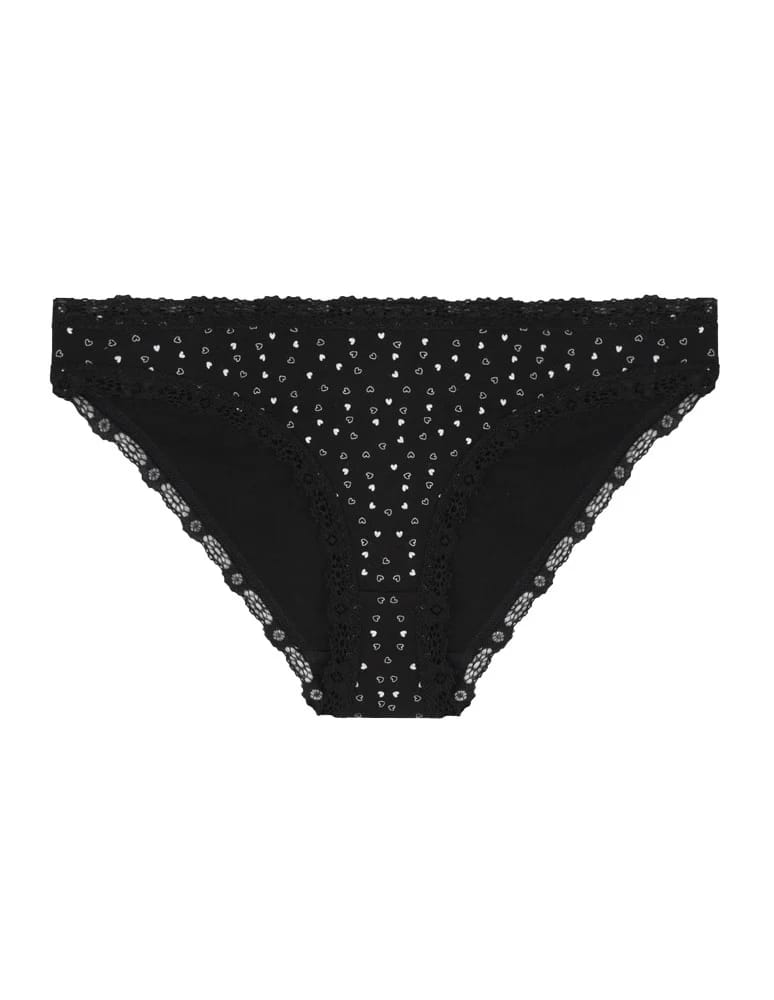 Majtki figi - Majtki damskie figi mini bikini w serduszka z koronką 3-pak WIELOKOLOROWY - produkt moraj.pl 4