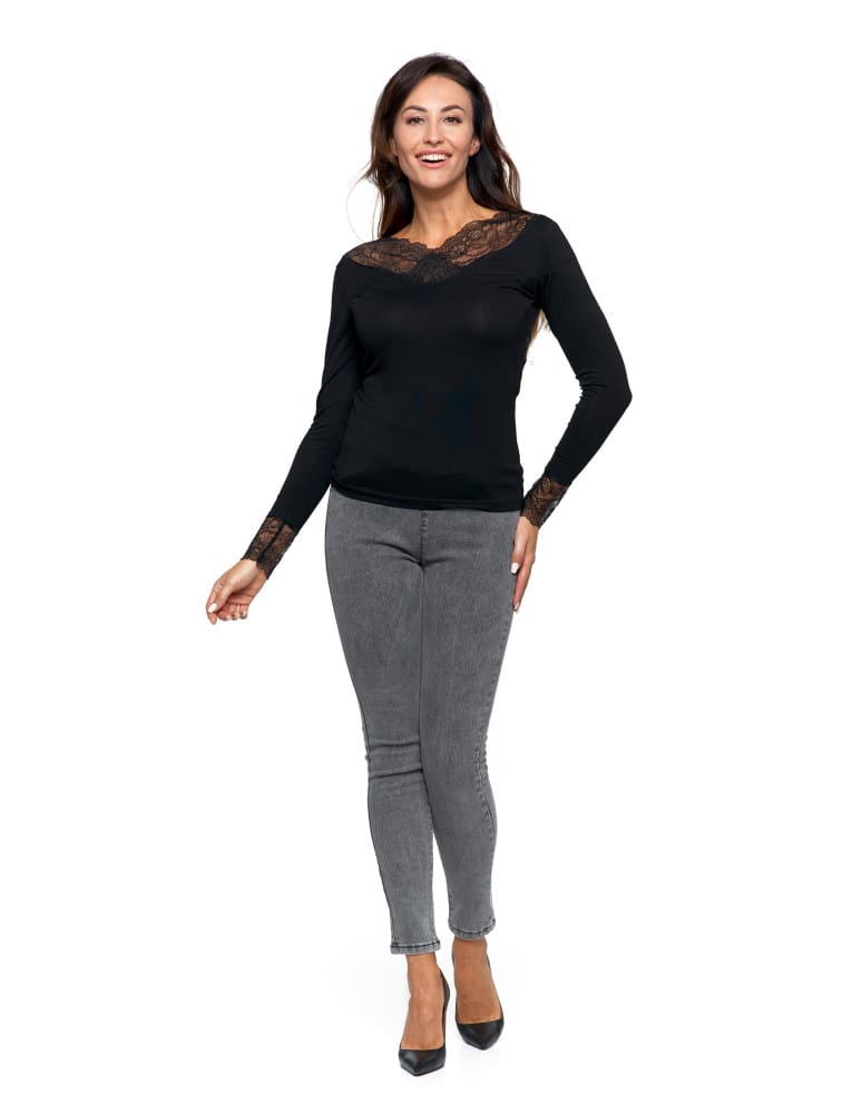 Spodnie damskie - Spodnie jeansy damskie typu skinny elastyczne CIEMNY NIEBIESKI - produkt moraj.pl 1
