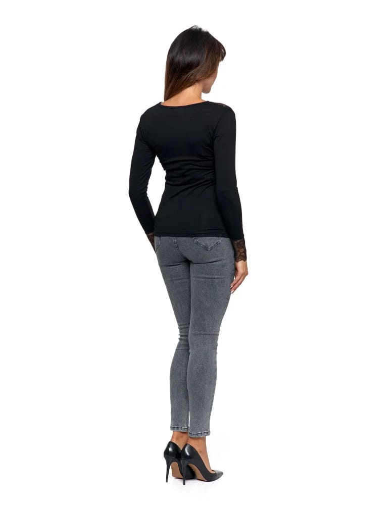 Spodnie damskie - Spodnie jeansy damskie typu skinny elastyczne CIEMNY NIEBIESKI  - produkt moraj.pl 2