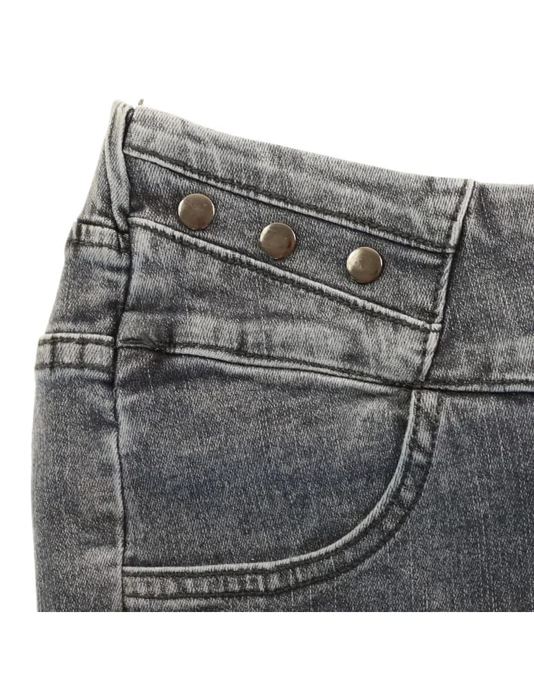 Spodnie damskie - Spodnie jeansy damskie typu skinny elastyczne CIEMNY NIEBIESKI  - produkt moraj.pl 3