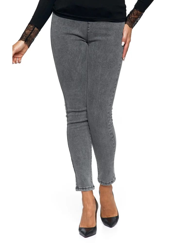 Spodnie damskie - Spodnie jeansy damskie typu skinny elastyczne CIEMNY NIEBIESKI  - produkt moraj.pl 5