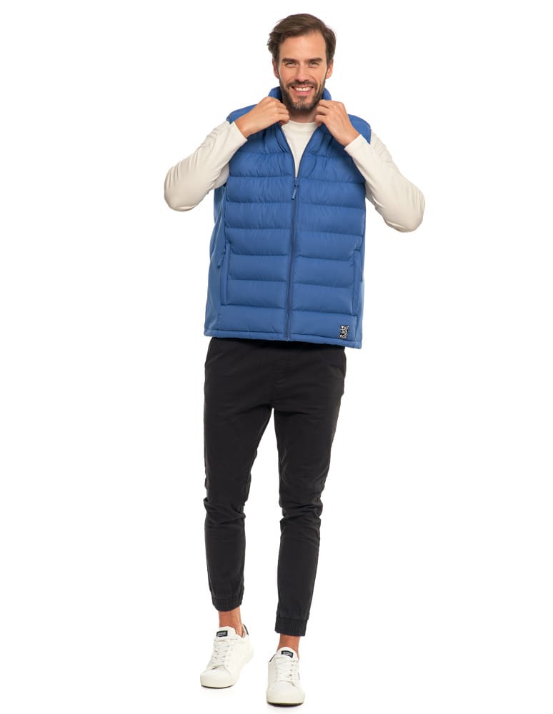Kurtki i kamizelki - Męski bezrękawnik pikowana kamizelka JEANS  - produkt moraj.pl 11