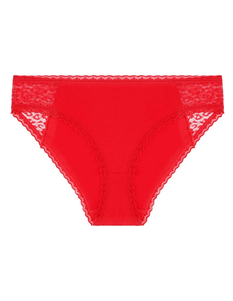 Majtki figi - Damskie majtki figi bikini bawełniane z koronką 3-pak WIELOKOLOROWY - produkt moraj.pl 3