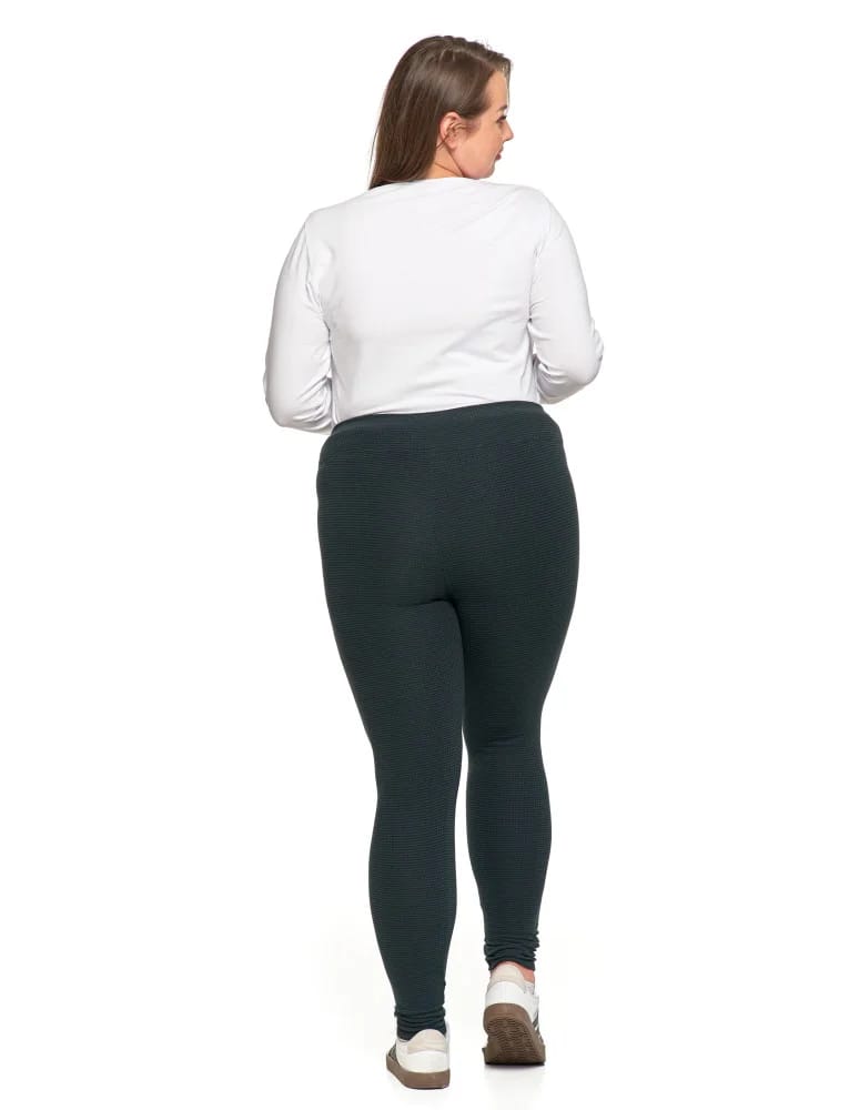 Legginsy damskie - Damskie legginsy z wysokim stanem i prążkowaną strukturą GRAFIT  - produkt moraj.pl 10