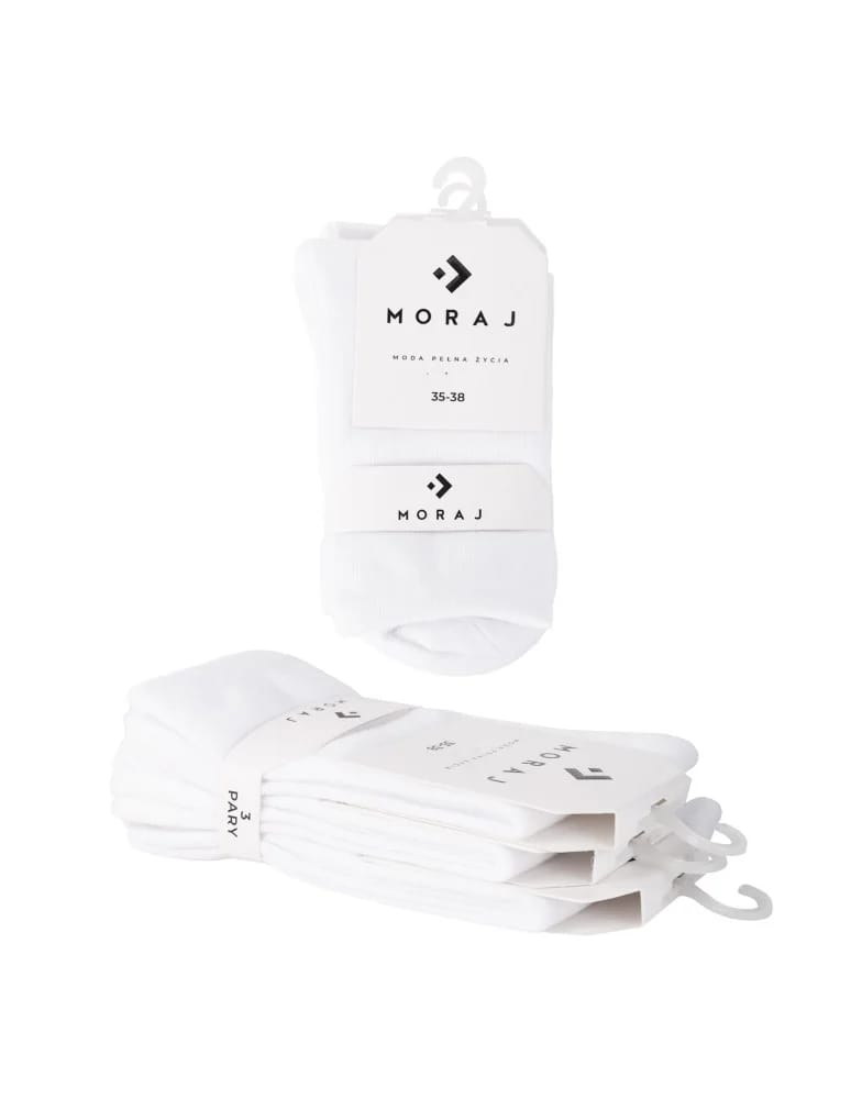 Wielopaki skarpet damskich - Damskie skarpety białe długie bawełniane Basic 12-pak BIAŁY  - produkt moraj.pl 3