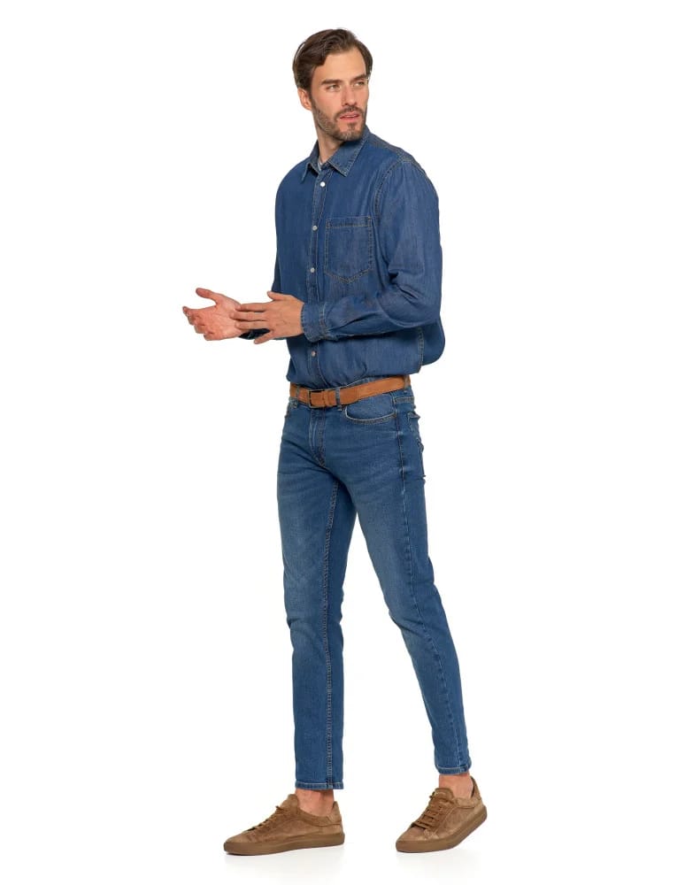 Koszulki i Tank Topy - Klasyczna męska koszula jeansowa JEANS - produkt moraj.pl 3