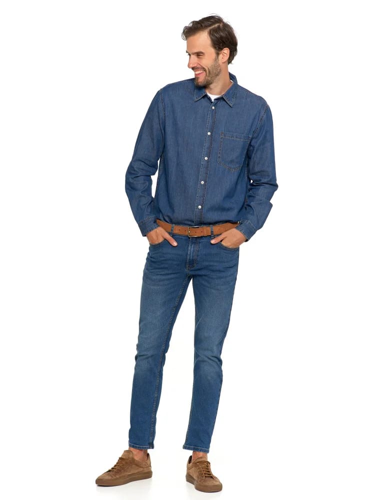 Koszulki i Tank Topy - Klasyczna męska koszula jeansowa JEANS - produkt moraj.pl 4
