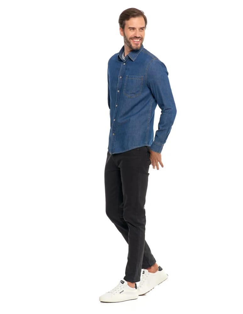 Koszulki i Tank Topy - Klasyczna męska koszula jeansowa JEANS - produkt moraj.pl 7