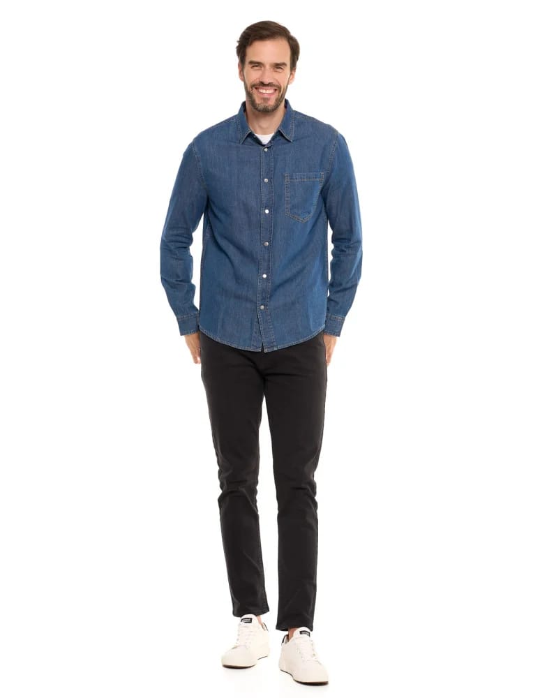 Koszulki i Tank Topy - Klasyczna męska koszula jeansowa JEANS - produkt moraj.pl 10