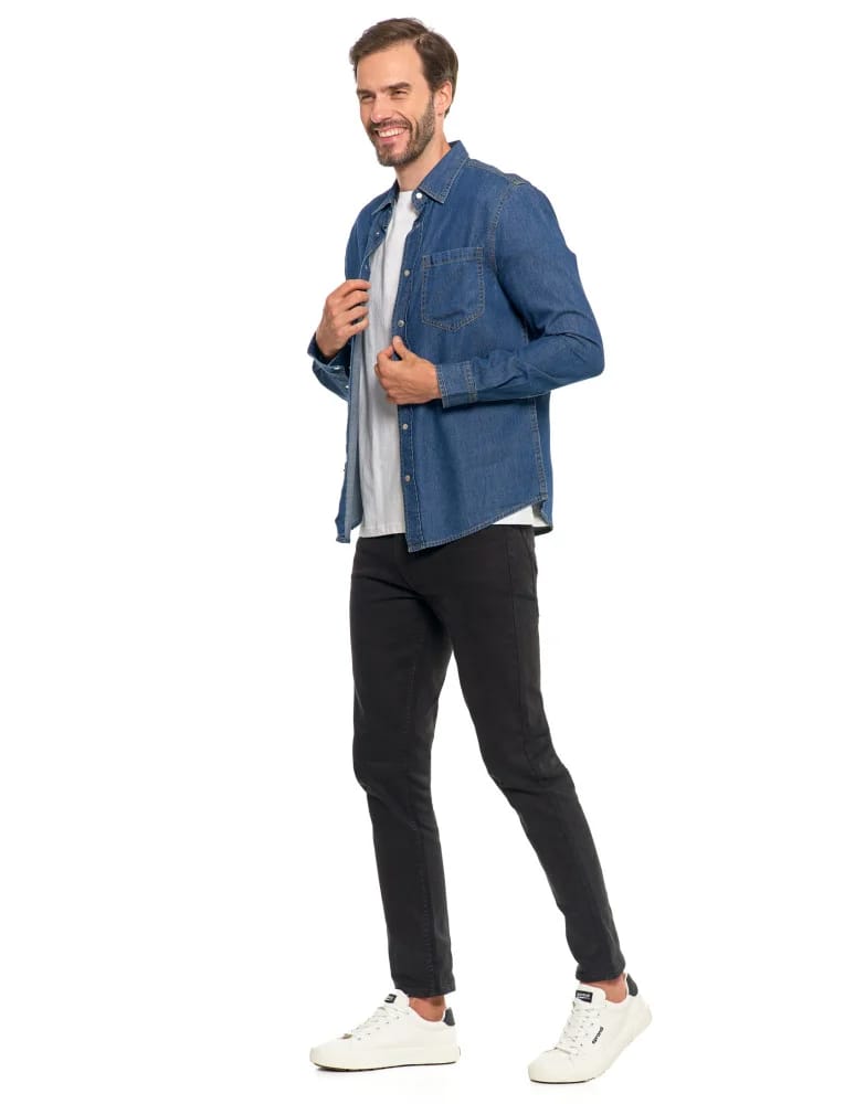 Koszulki i Tank Topy - Klasyczna męska koszula jeansowa JEANS - produkt moraj.pl 11