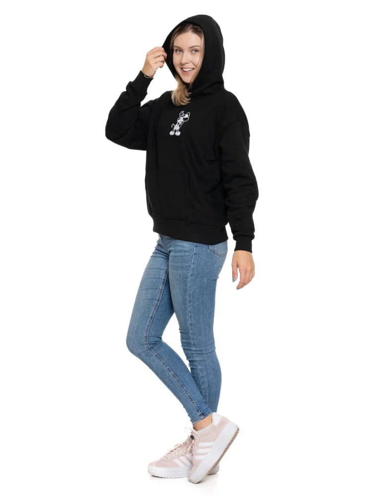 Bluzy damskie - Ocieplana bluza damska Mickey z kapturem CZARNY - produkt moraj.pl 9