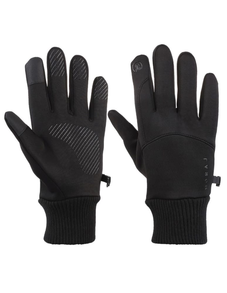 Rękawiczki - Czarne rękawiczki męskie sportowe typu Softshell dotykowe CZARNY - produkt moraj.pl 1