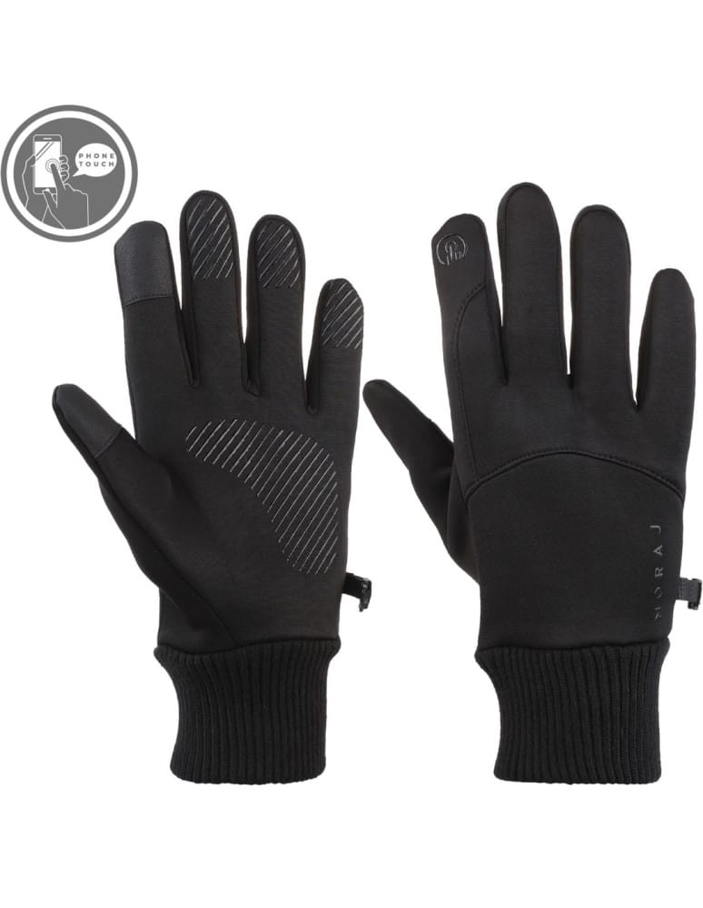 Rękawiczki - Czarne rękawiczki męskie sportowe typu Softshell dotykowe CZARNY  - produkt moraj.pl 5