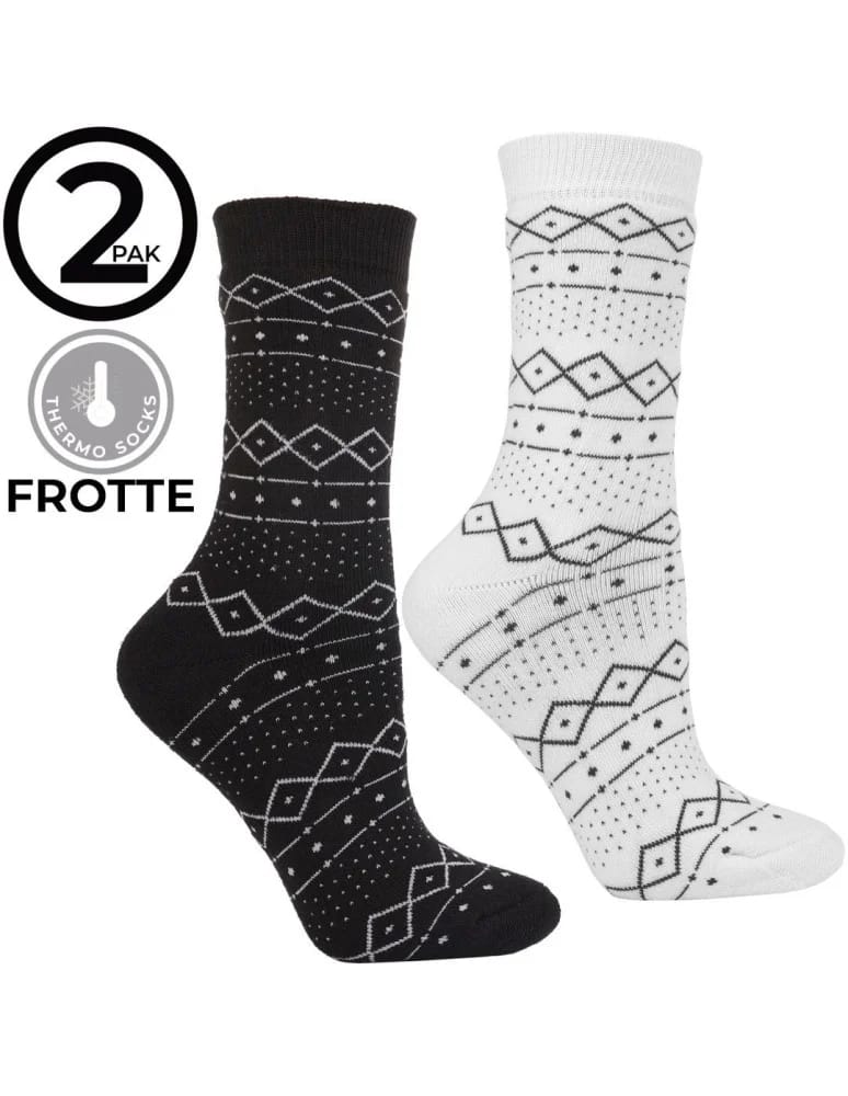 Skarpetki długie - Ciepłe skarpety damskie długie frotte 2-pak WIELOKOLOROWY  - produkt moraj.pl 5