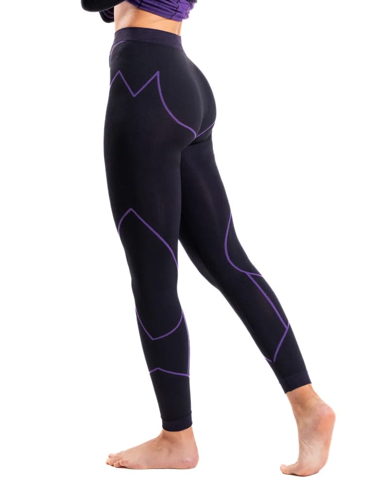 Bielizna termoaktywna - Damskie legginsy termoaktywne bezszwowe FIOLETOWY  - produkt moraj.pl 2