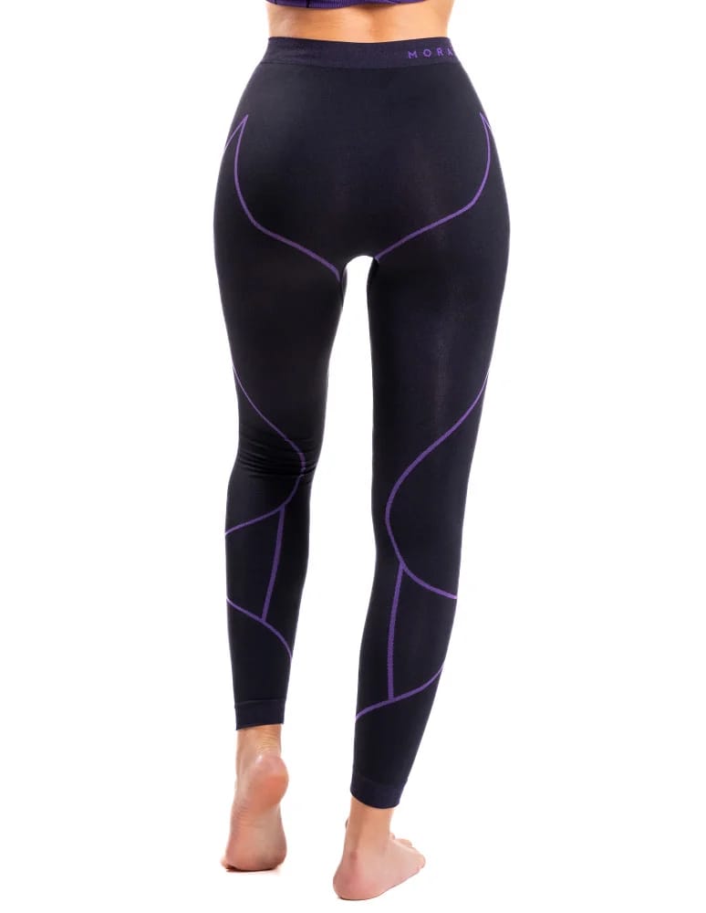 Bielizna termoaktywna - Damskie legginsy termoaktywne bezszwowe FIOLETOWY  - produkt moraj.pl 3