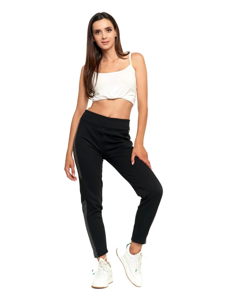 Legginsy damskie - Legginsy damskie ocieplane z wysokim stanem CZARNY  - produkt moraj.pl 4