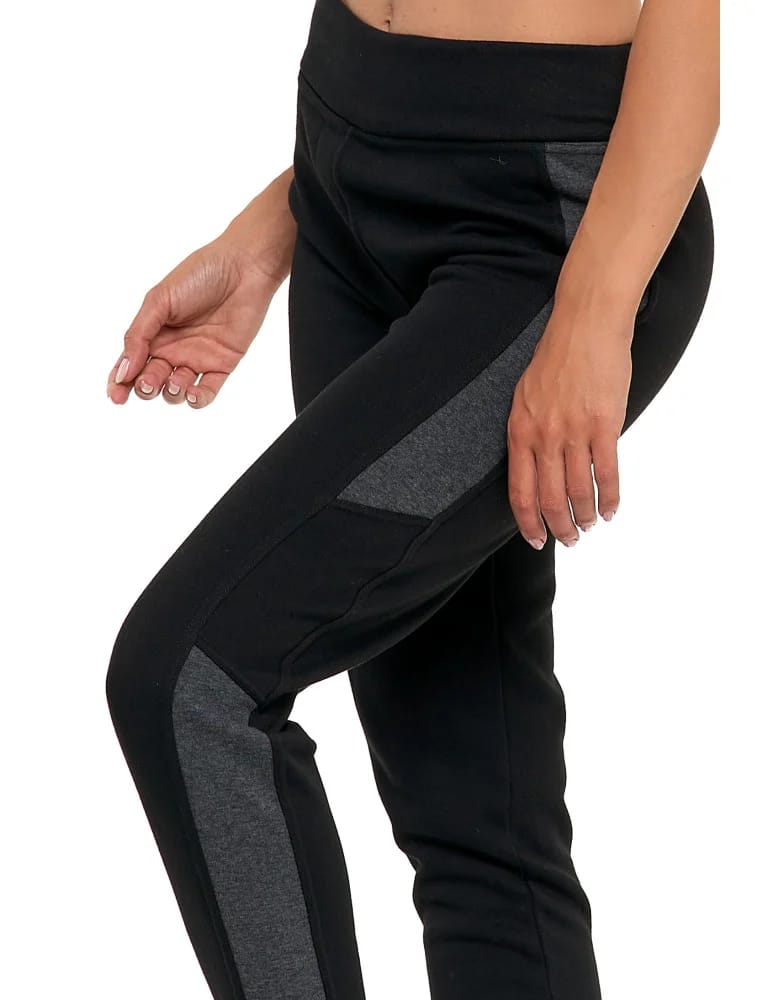 Legginsy damskie - Legginsy damskie ocieplane z wysokim stanem CZARNY  - produkt moraj.pl 3