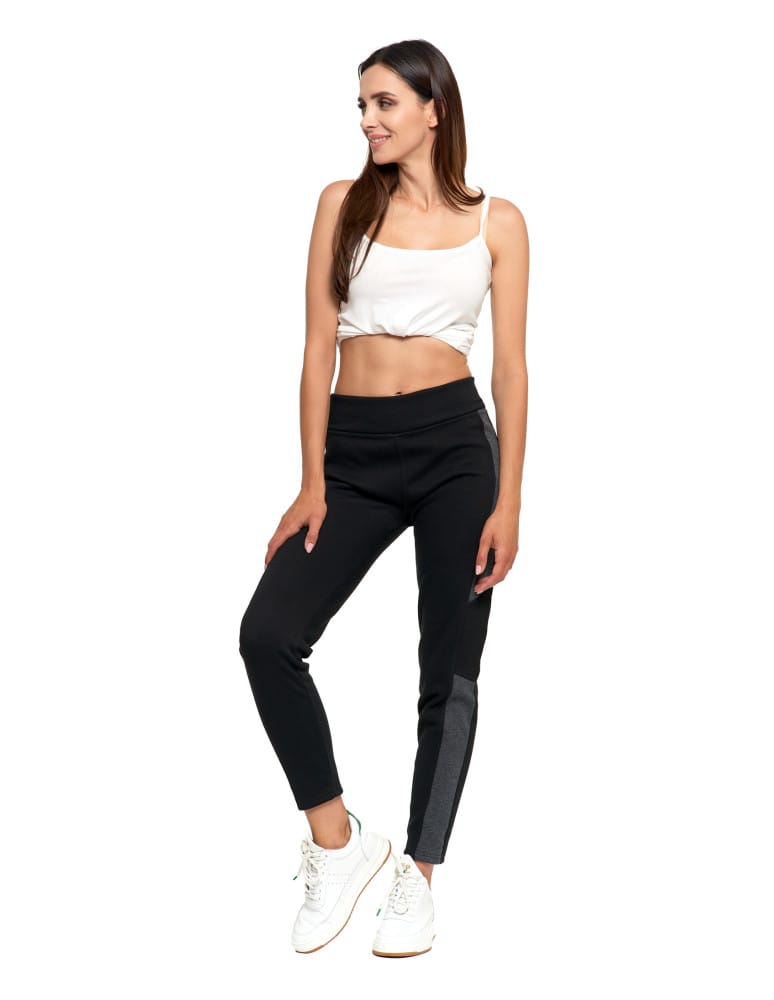 Legginsy damskie - Legginsy damskie ocieplane z wysokim stanem CZARNY - produkt moraj.pl 1